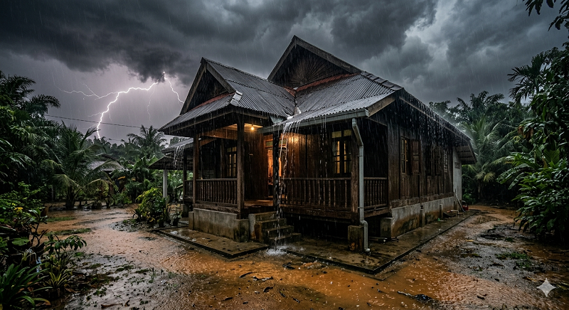 Waspada Hujan Petir di Tasikmalaya: Cara Mengatasi Atap Bocor & Pilih Material Bangunan yang Tepat