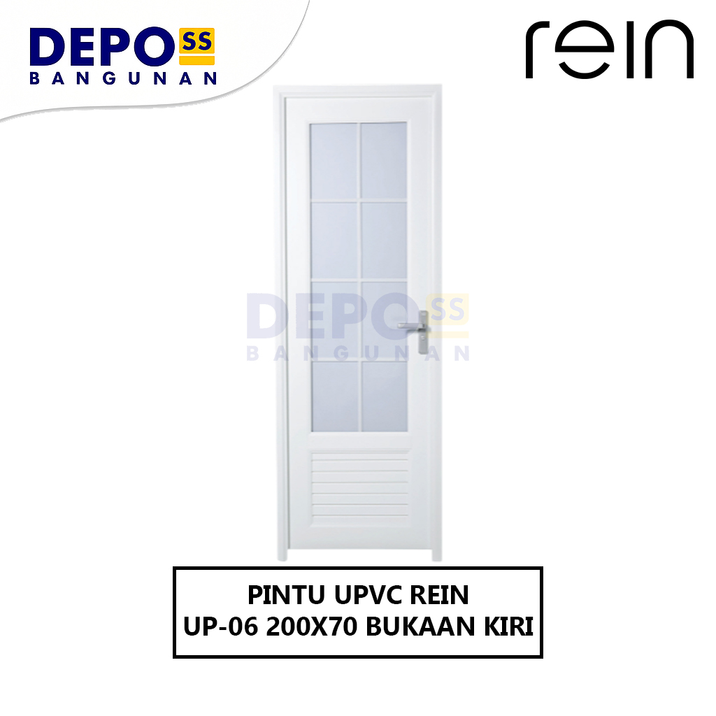 Pintu Kamar Mandi UP-06 UPVC Warna Putih Bukaan Kiri