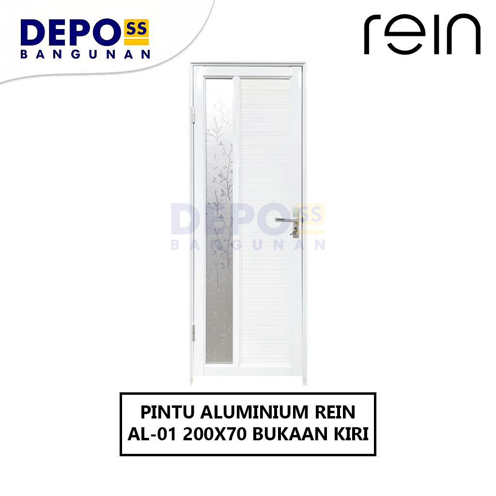 Pintu Kamar Mandi AL-01 Aluminium Bukaan Kiri