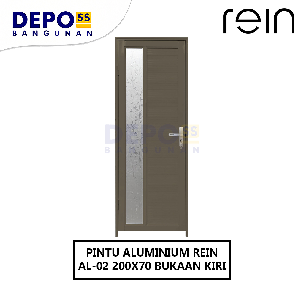 Pintu Kamar Mandi AL-02 Aluminium Bukaan Kiri
