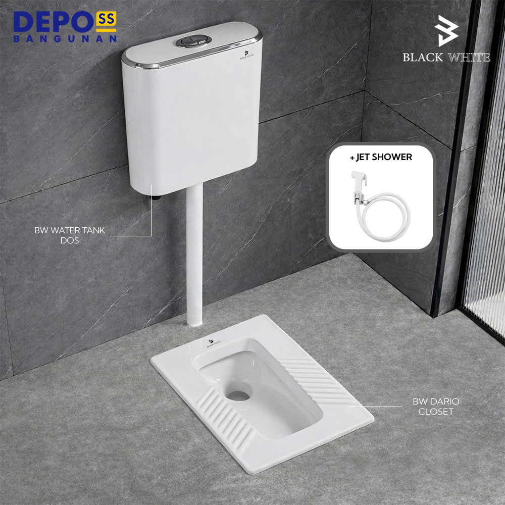 Blackwhite Kloset Jongkok Modern Flush Full 1 Set Dario Dos