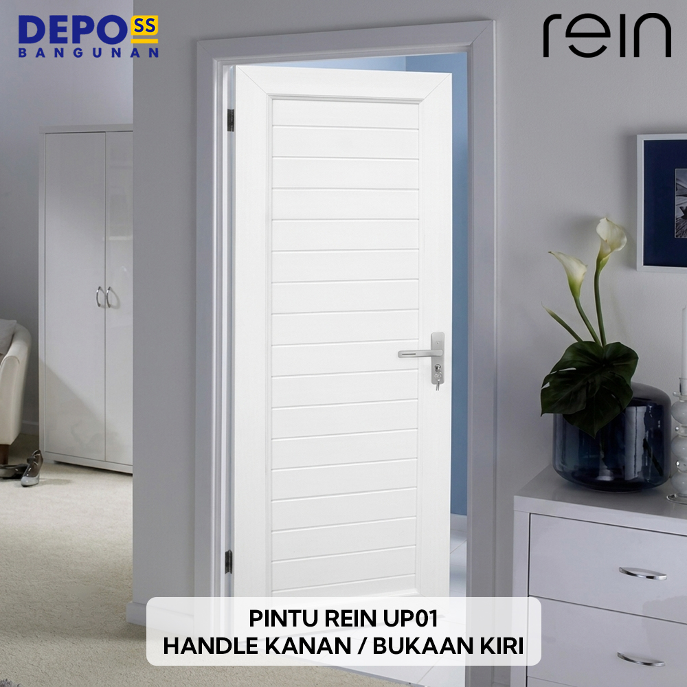 Pintu Kamar Mandi WC Toilet Rein UP01 UPVC Polos Tanpa Kaca Bukaan Kiri