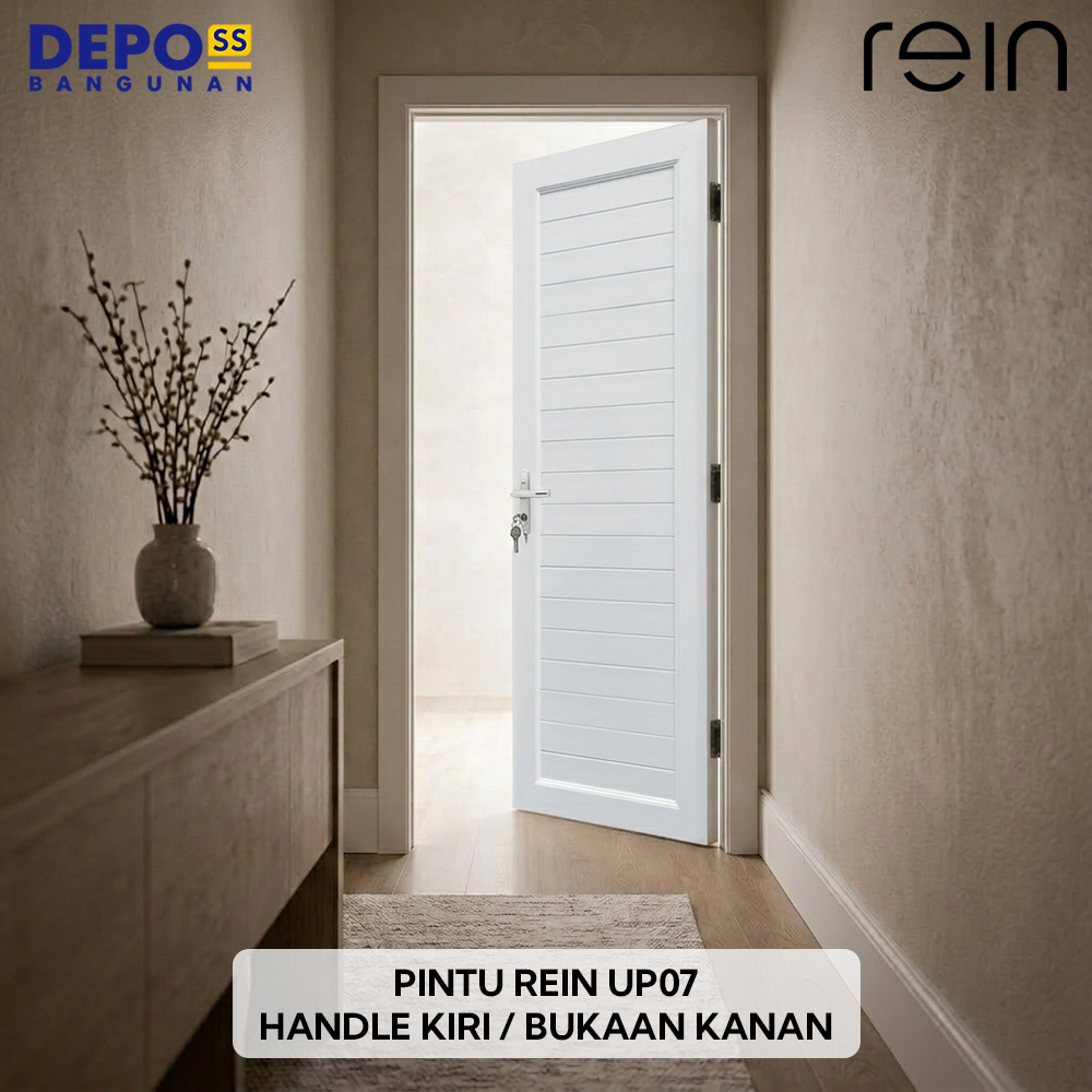 Pintu Kamar Mandi WC Toilet Rein UP07 UPVC Polos Tanpa Kaca Bukaan Kanan