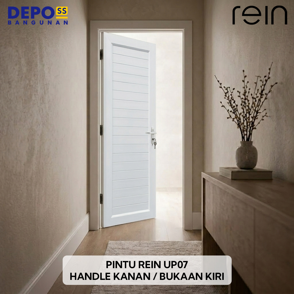 Pintu Kamar Mandi WC Toilet Rein UP07 UPVC Polos Tanpa Kaca Bukaan Kiri